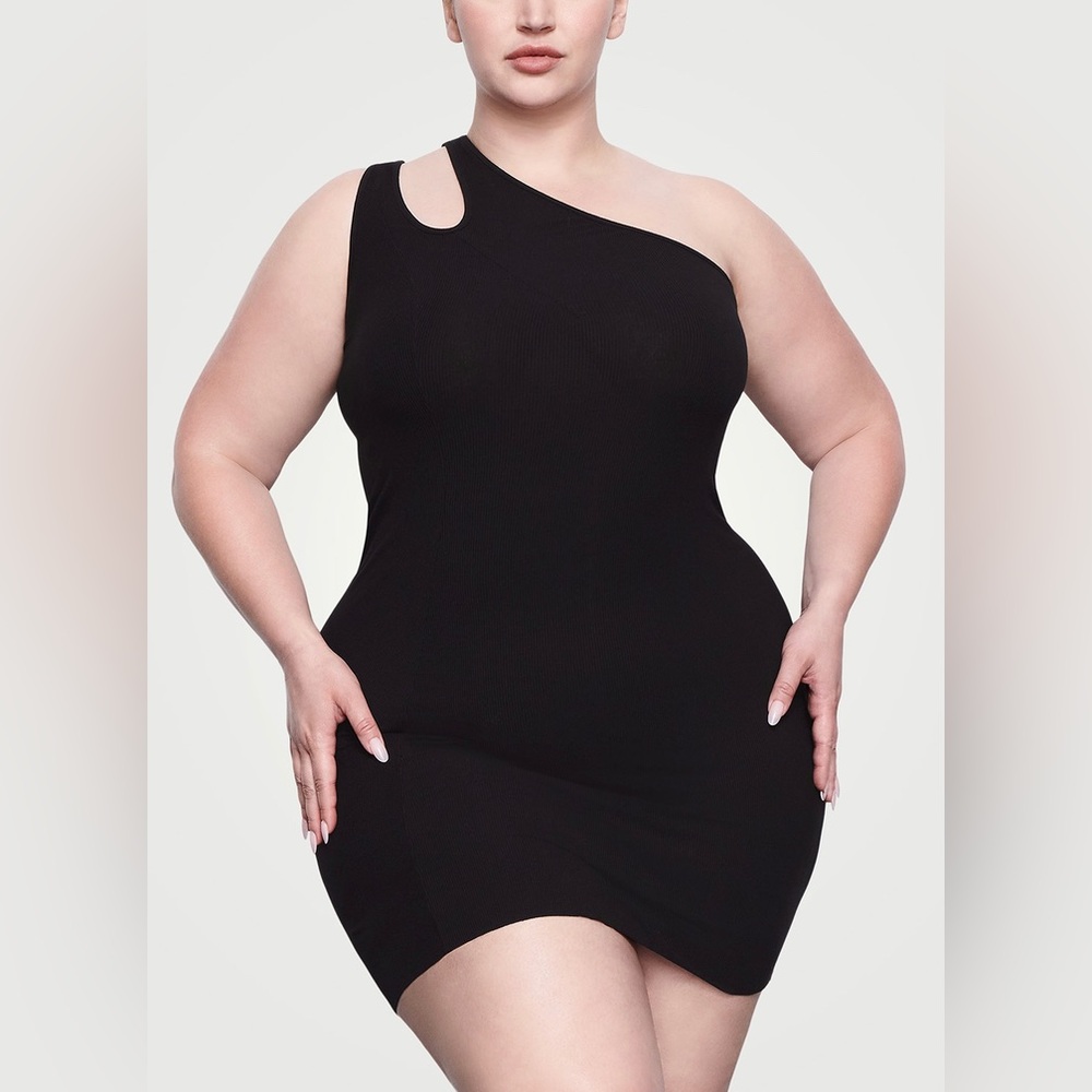Skims soft lounge cut out one shoulder dress